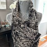 Dolce Cabo Faux Fur & Faux Leather Drape Vest Size S – Black/Gray Black Photo 5