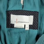 Anthropologie Bionda Plisse Jumpsuit XL Green Wide Leg Smocked Waist Pull On Photo 1