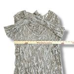 Tempo Paris  Taupe Crochet Tunic Top M Boho Sheer Lace Knit Long‎ Sleeve Photo 2
