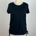 N: Philanthropy Black Side Tie Crew Neck Tee Photo 0