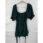 Trixxi  Dress Women Medium Green Pine Short Sleeve Belt Preppy Fairycore Festival Photo 2