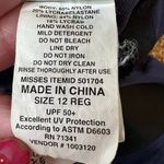 LL Bean Navy Blue & White geometric print square neck swimsuit SPF 50 size 12 Photo 7