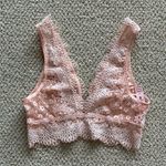 Victoria's Secret NEW Victoria’s Secret Pale Peach Lacy Long Line Bralette V-Back Light Small NWT Photo 2