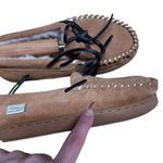 Great Northwest Clothing Company Great Northwest Slippers Womens 6 Leather Suede Shearling Moccasin Chestnut NWOT Photo 8