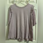 Democracy  plus size Women's Lavender ruffle short sleeve 1X Top Photo 1
