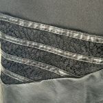 Guess  Vintage Black Pleather Mini Dress Size 2 Sleeveless Faux Leather Party Photo 8