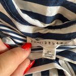Jane and Delancey Long Sleeve Button Down Blue White Stripe Button Back Detail 2X Photo 5