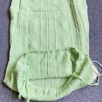 Women Bodycon Sundress Knitted Spaghetti Strap Tight Waist Knit Stretch xs new Green Photo 5