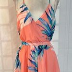 Show Me Your Mumu pink blue floral Olympia wide leg shirt romper size medium Photo 0