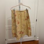 Ralph Lauren Vintage Lauren 100% Linen Floral Button Front A-Line Skirt Sz 10 Photo 2