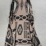 Urban Mangoz Duster Cardigan Womens Small Tan Gray Aztec Southwest Boho Sweater Photo 0