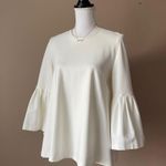 Oxford Sunday  | Cream Bell Sleeve Blouse Sz M Photo 1
