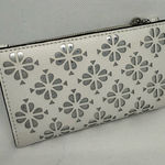 Kate Spade Slim Wallet white & silver perforated like new Photo 0