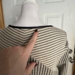 Nic+Zoe  Black and Cream Printed Faux Leather Trim Zip Front Dress Size Medium Photo 7