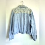 Forenza Vintage 80s Light Wash Denim And Lace Retro Jean Jacket New Wave Pop L Photo 5