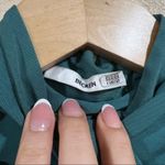 Becken Emerald Tie Neck Peplum Blouse Green Size 0 Photo 7