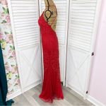 Jules and Cleo Beaded Sequin Mermaid‎ Sheath Dress Red Juniors 6 Photo 2