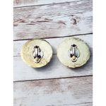 Vintage Clip On Earrings Bright Blue with Gold Tone Large Chunky Halo Statement Photo 6