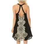 O'Neill  Deanna High Neck Cut Out Dress Boho Beachy Coastal Gauzy Large Photo 1