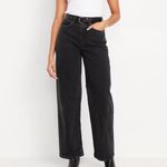 Old Navy Washed Black Extra High Rise Sky-Hi Wide Leg Jeans Size 10 Photo 11