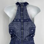 Stylestalker Bandana Print Halter Mini Dress Size Small Navy Built in Shorts Photo 8