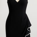 XScape  Womens Dress Size 12 Black‎ Ruffle Trim Cocktail Party Classic Chic Photo 0