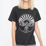ANINE BING  Sunburst Eagle Vintage Tee Black Sz L Photo 7