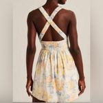 Abercrombie & Fitch Abercrombie linen romper floral pastel vneck sleeveless watercolor dress Photo 4