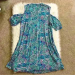 Simply Southern  Seashell Cold Shoulder Swing Dress Large Photo 5