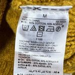 Old Navy  Cable Knit Sweater Womens M Mustard Cotton Textured Earthy Fall Cozy Photo 4