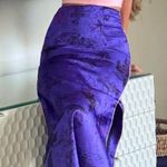 ZARA NWT  Purple Printed Side Slit Skirt W Piping Photo 0