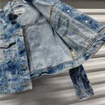 Womens Denim Jacket XS Blue Tie Dye Cropped Y2K Indie BB Dakota By Steve Madden Photo 5