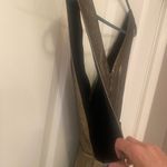 XS Metallic Gold Shimmer Sleeveless V Neck Plunging Neck Cocktail Dress Photo 3