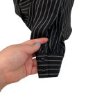 Karen Millen  Pinstripe‎ Wrap Blouse Black Long Sleeve Size US 4 Photo 7