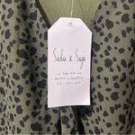Sadie & Sage Womens Olive Green Animal Print Mini Dress Long Sleeve Small NWT Photo 5