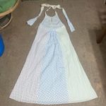 Rosie Assoulin Polka Dot Flocked Cotton Blend Poplin Halter Dress Rainbow 6 White Photo 5