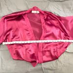 Victoria's Secret  Vintage Gold Label Maroon Satin Chiffon Kimono Robe OS Romantic Photo 7