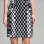 Diane Von Furstenberg  Laury Honeycomb Pencil Skirt Black White Mini Womens‎ 2 Photo 12