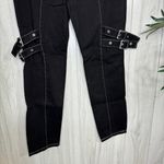 We Wore What NWT  Black Bowery Pant Rigid Denim Belted Contrast Stitch size 27 NEW Photo 4