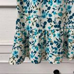 Red Lolly  Blue Blouse with Ruffled Bottom. Size Small. EUC Photo 2