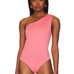 Paige Saveria Bodysuit in Dusty Bubblegum Size XS One Shoulder Stretch Soft Sexy Photo 1