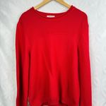 Orvis  Red Cotton Knit Roll Neck Pullover Sweater‎ Womens Size L Photo 6