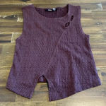 Nuon Y2K Crop Top Cut Out Tank Edgy Goth Streetwear M Textured Boho Brown Size M Photo 0