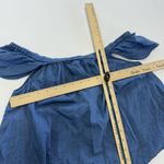 Madewell  Shirt‎ Womens XS Blue Off Shoulder Chambray 100% Cotton Peasant Boho Photo 4