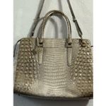 Brahmin  Finley Carryall sterling tote bag  purse shoulder Silver/brown 15x12 Photo 3