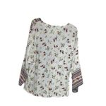 Cato C EST 1946 Top Womens Large Floral V Neck Wrap Surplice Bell Blouse Photo 2