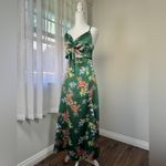 Dark Green Floral Print Tie Photo 4