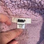 AMP “Not Your Babe” Pink/Purple & White Oversized Fuzzy Sherpa Sweatshirt XS Photo 13