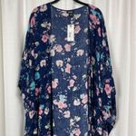 a.n.a . A New Approach Navy Pansy Floral Kimono Sz.S-MT NWT Photo 1