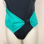 Vintage Sandy’s Bay Black Teal Bow Accent Bathing Suit Size L Size L Photo 7